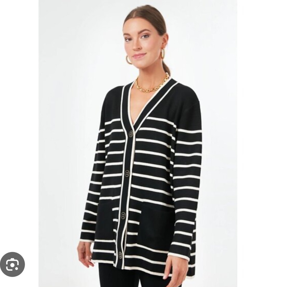 NWOT Tuckernuck Black and White Stripe Lauren Cardigan